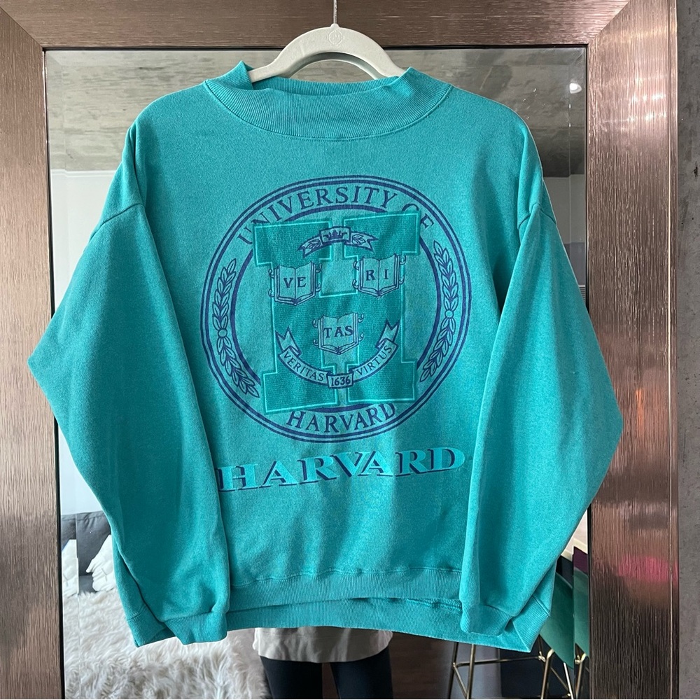 Vintage Harvard University Teal Sweatshirt